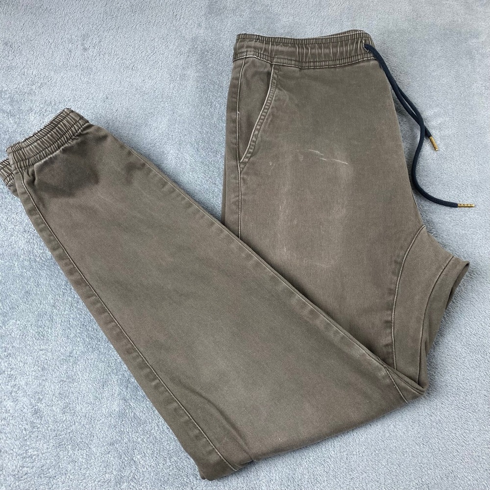 Charles‎ And A Half Mens L Jogger Pants Brown Cotton Blend Elastic Waist Stretch